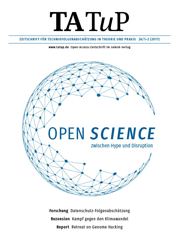 Zeitschrift für Technikfolgenabschätzung in Theorie und Praxis ist das zentrale Publikationsorgan für alle, die im interdisziplinären Feld der Technikfolgenabschätzung sowie angrenzenden Themengebieten tätig sind. Die begutachtete Open-Access-Zeitschrift richtet sich gleichermaßen an Wissenschaft und interessierte Öffentlichkeit. TATuP erscheint dreimal im Jahr in gedruckter und elektronischer Form.ISSN 1619-7623 (Print), 2199-9201 (Online)
