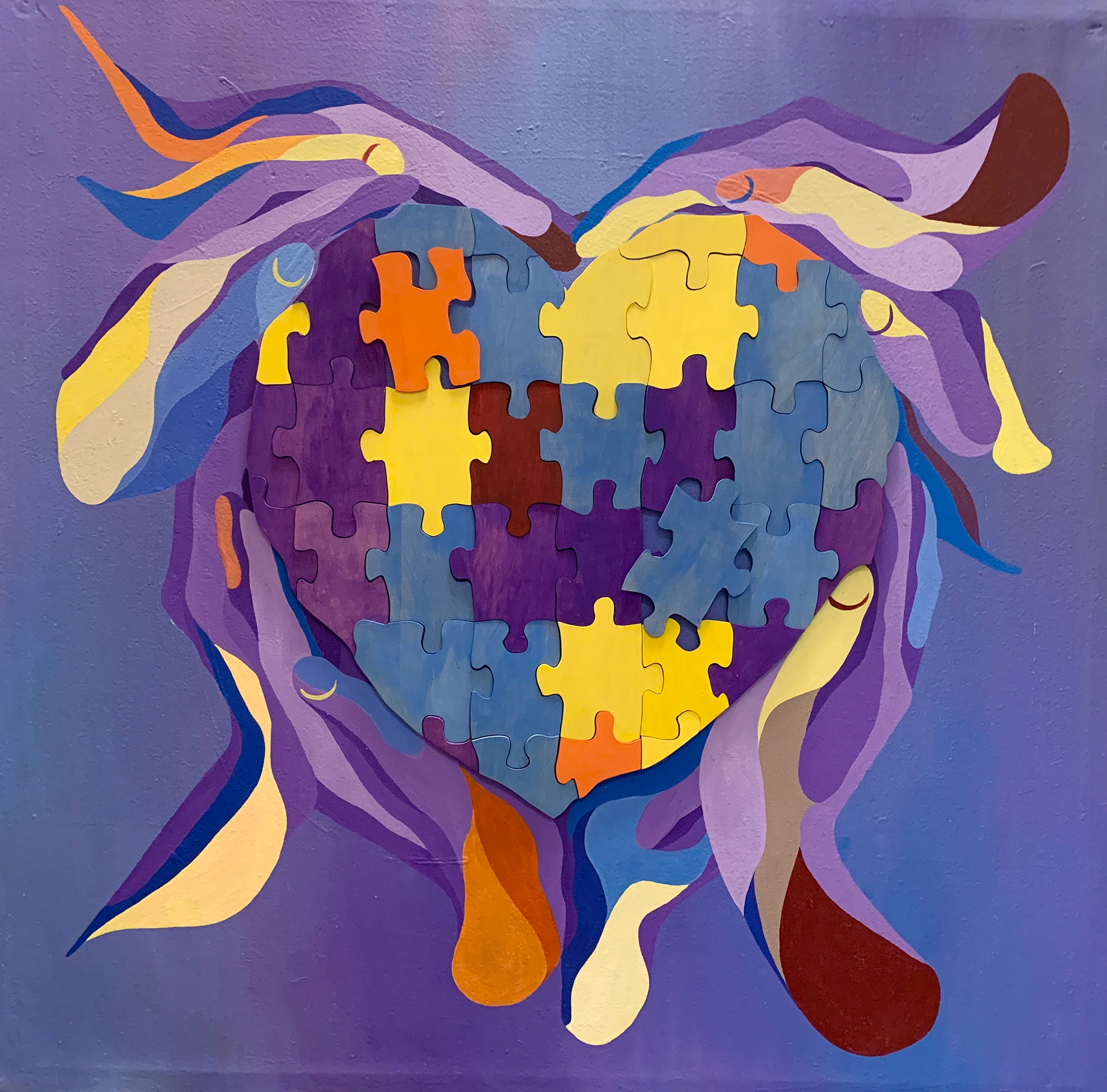 "Untitled" acrylic and wood installation. commission for Think Outside the Cube, 2020.