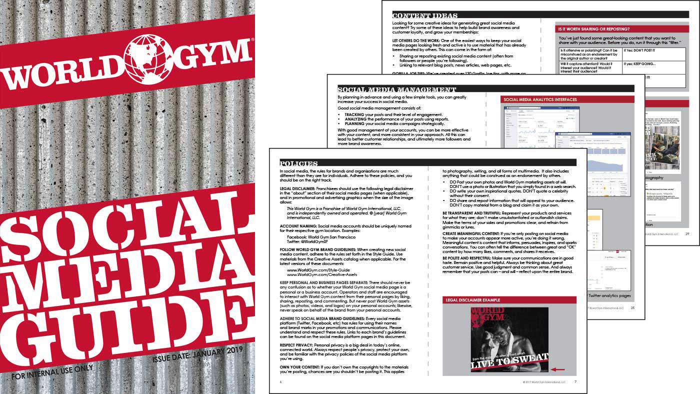 Example pages from corporate social media guide