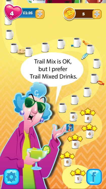 "Maxine's Snack Attack" iPhone Game App; Game Play Screen; Illustration and Design; © Hallmark Cards, Inc.