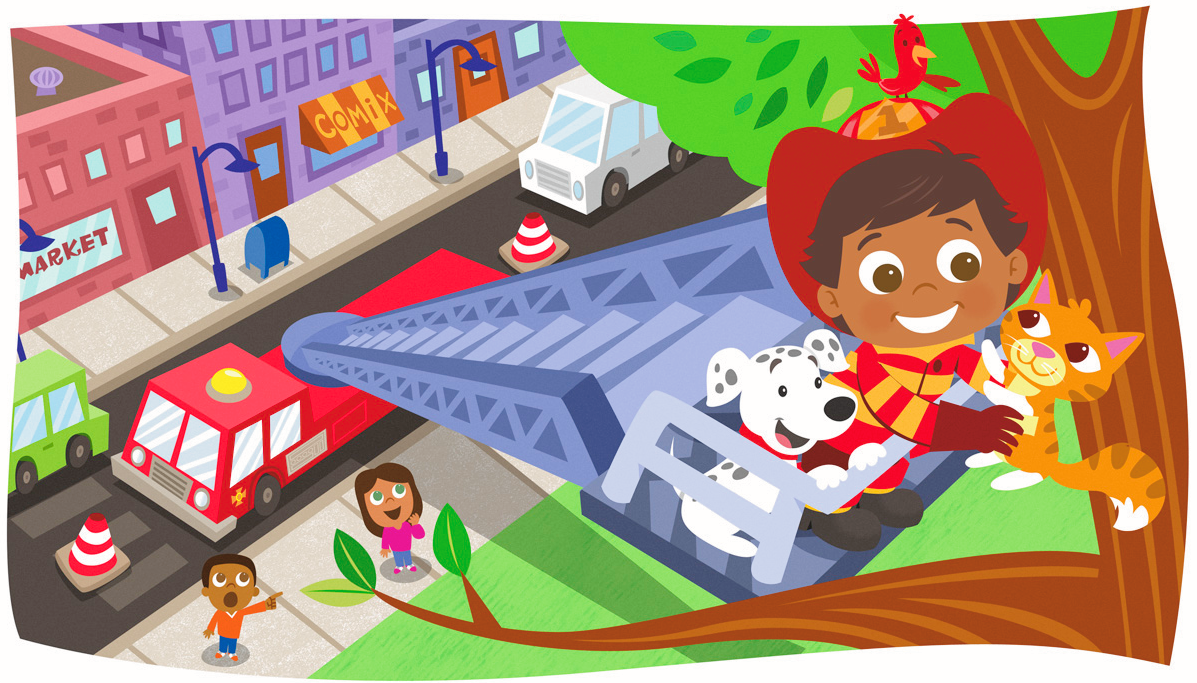 "To the Rescue" Personalized Book; Design and Illustration; © Hallmark Cards, Inc.