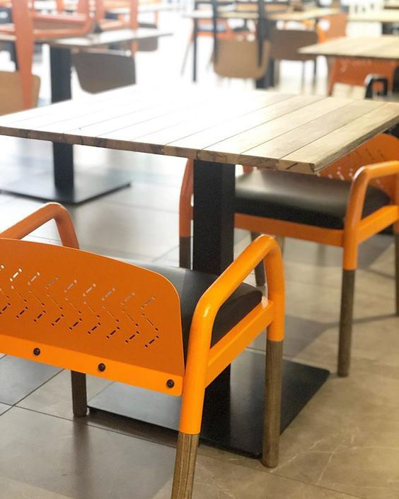 Chair in restaurant situ