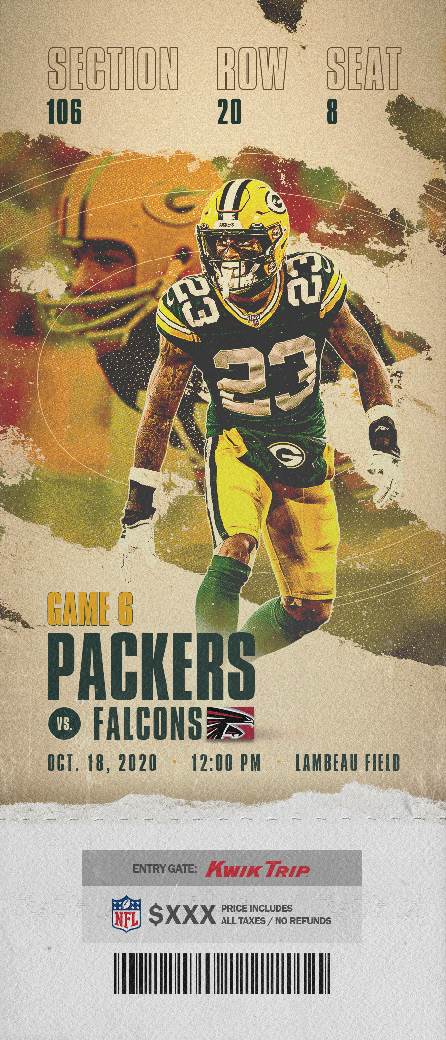 Mitch Pantzke Green Bay Packers Ticket Concept