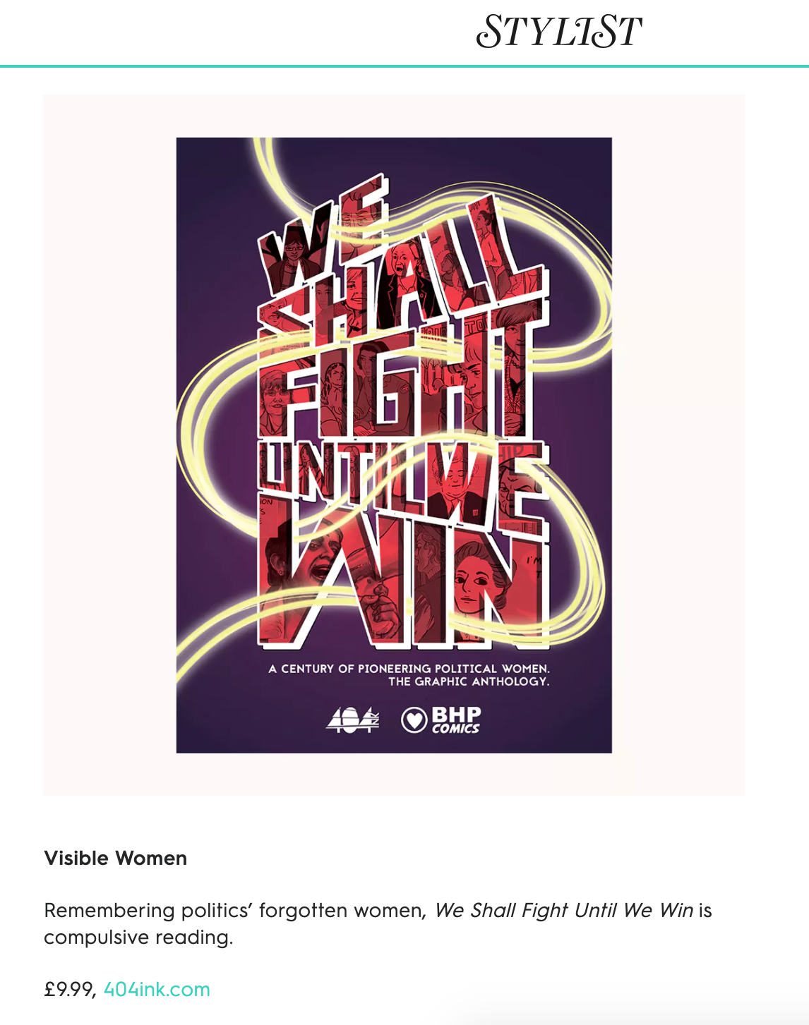 We Shall Fight Until We Win Featured on Stylist's 30 little pick-me-ups