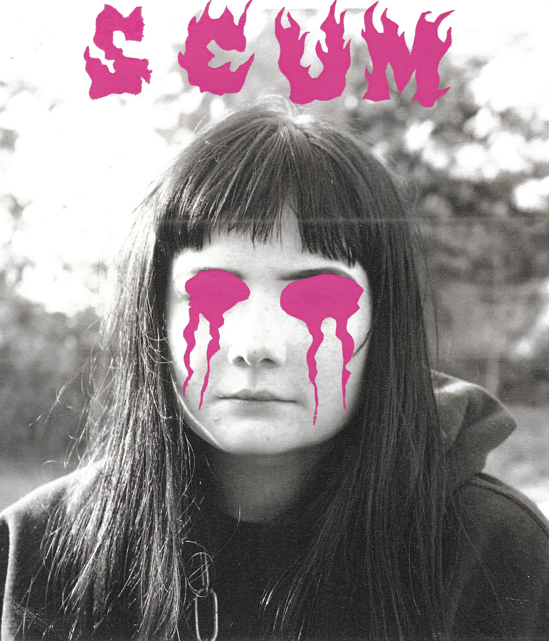 Scum, sreen print onto photograph, exploring the perception of youth culture