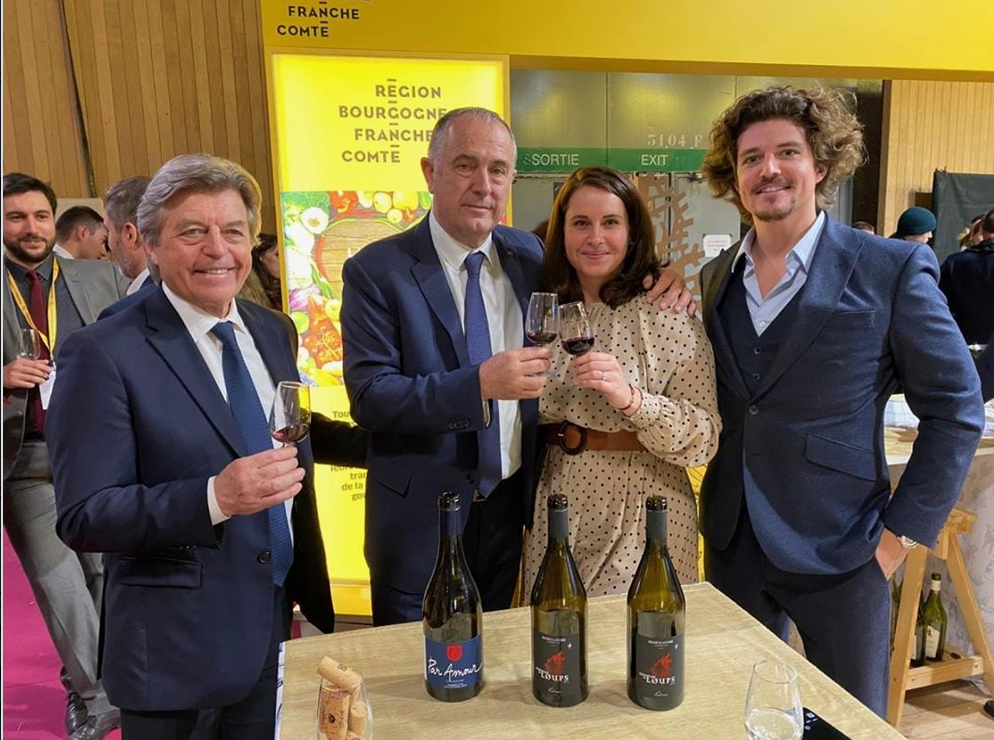 SIA2020 : Didier Guillaume, Ministre de l'agriculture et de l'alimentation, le sénateur Alain Joyandet, Julia & Thomas Joyandet - Domaine de la Pâturie