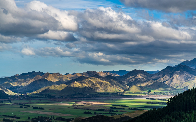 Dapled light on the ranges outside Hanmer Springs - Canterbury