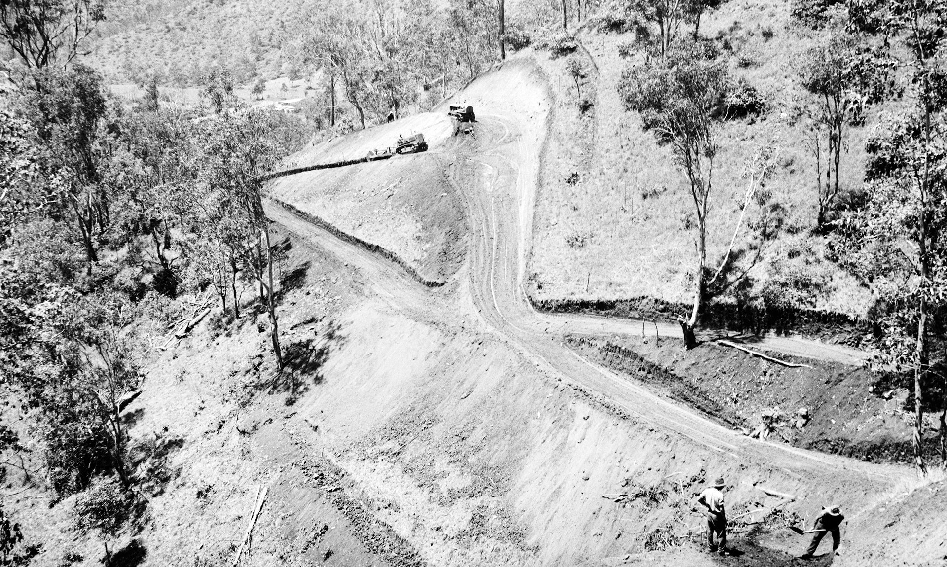 Earthworks on the side of a hill