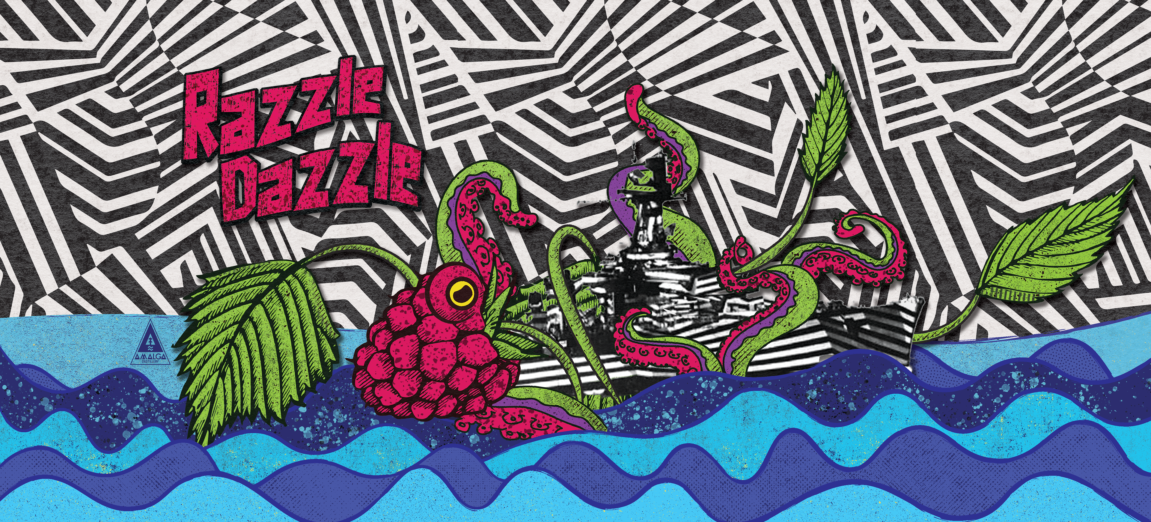 Illustration for Amalga Distillery's canned cocktail