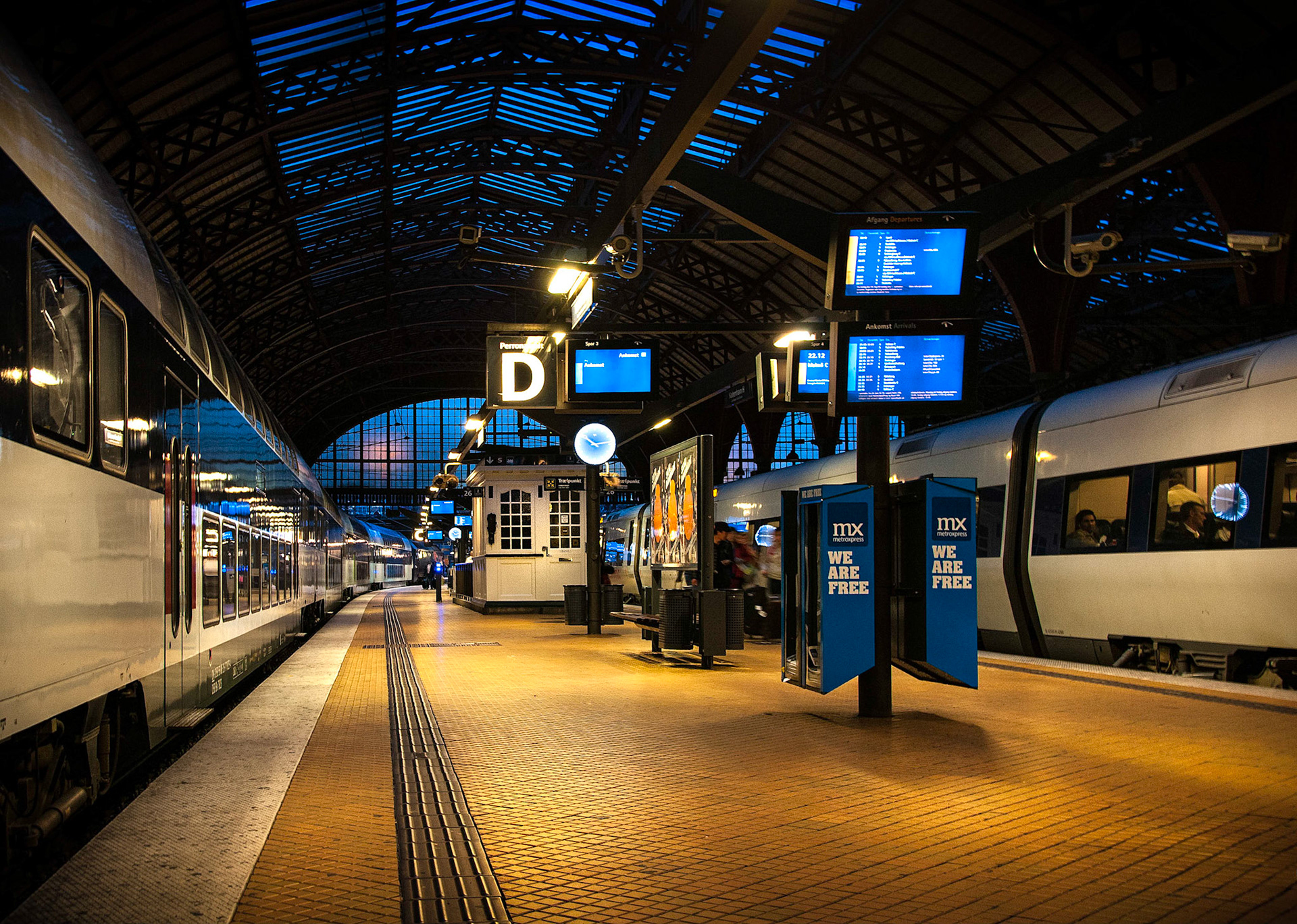 Train Platform Main Station Copenhagen Denmark