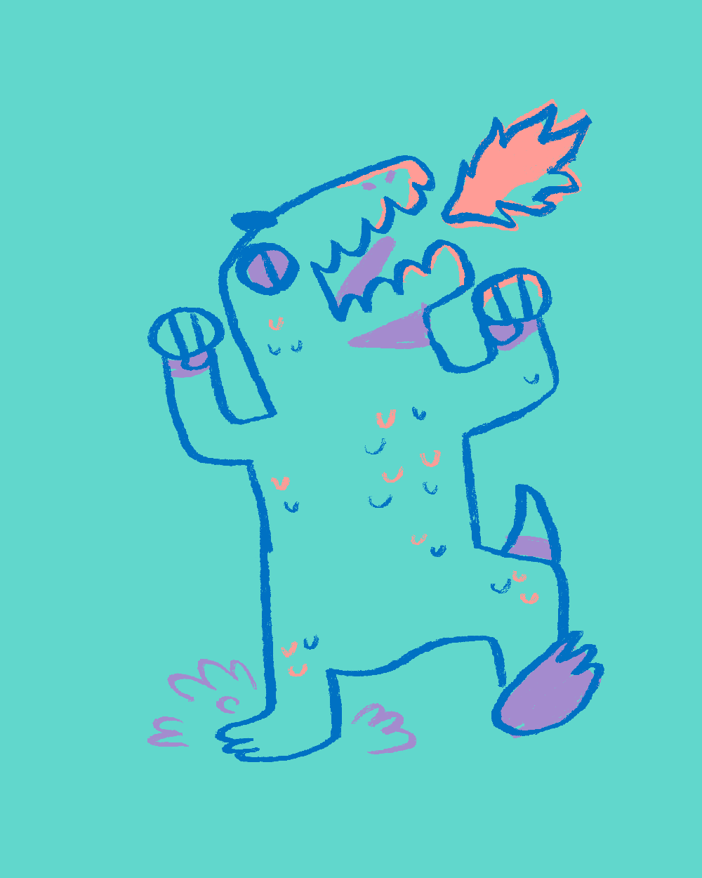 A dinosaur i made celebrating Godzilla. I like dinosaurs. I can draw dinosaur artwork for you.