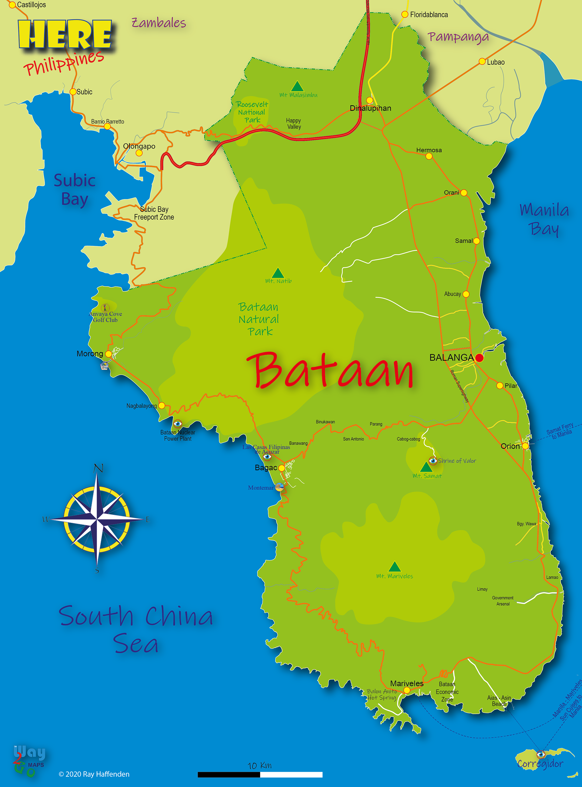 Map Of Bataan Province Subic Bay Maps - Bataan Province