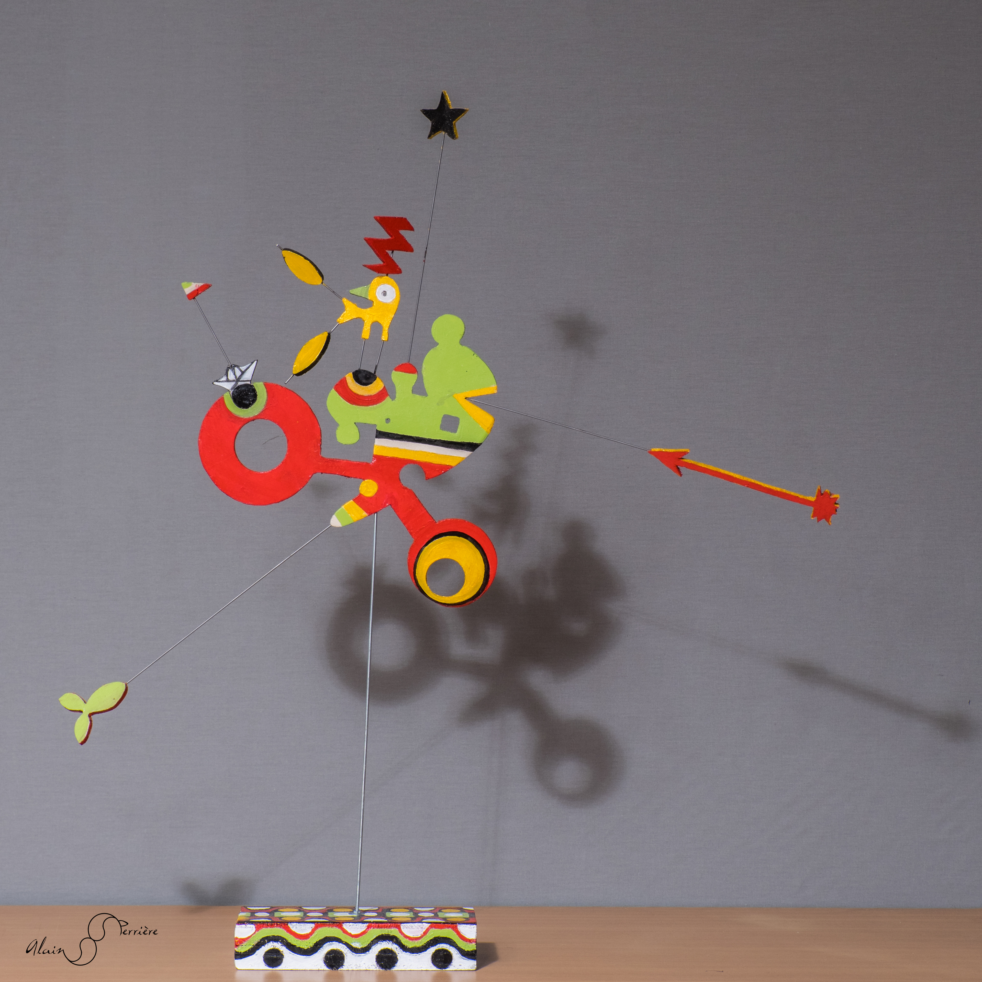 # Djiby neen 01 # wood, piano wire, pigments 75X65cm St louis Sénégal 15052019