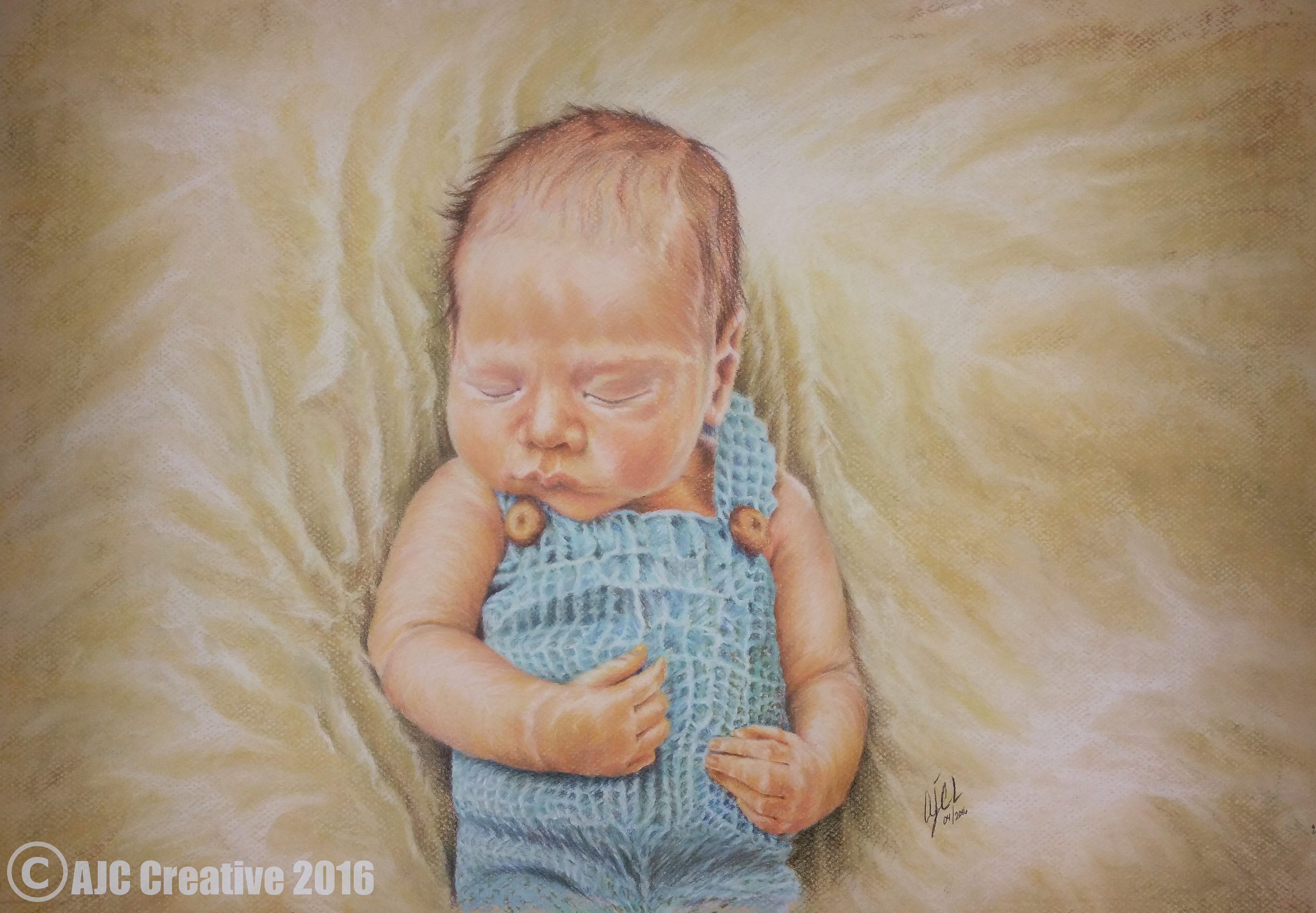 16"x20" - Single 3/4 Portrait - Pastel