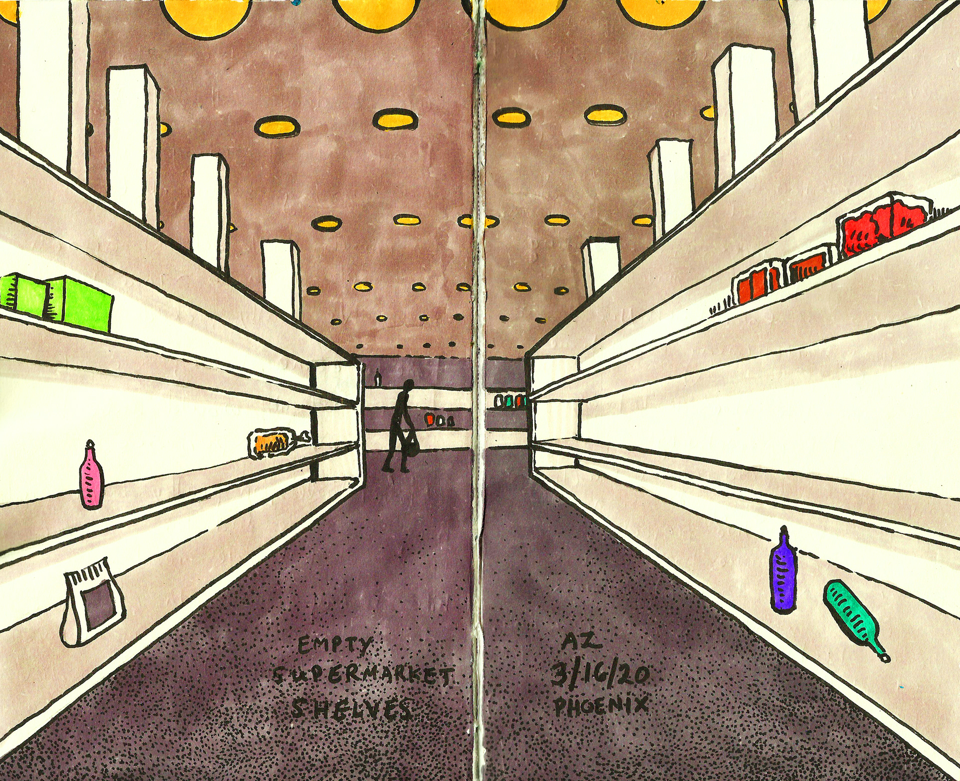 Empty Supermarket Shelves, March 16