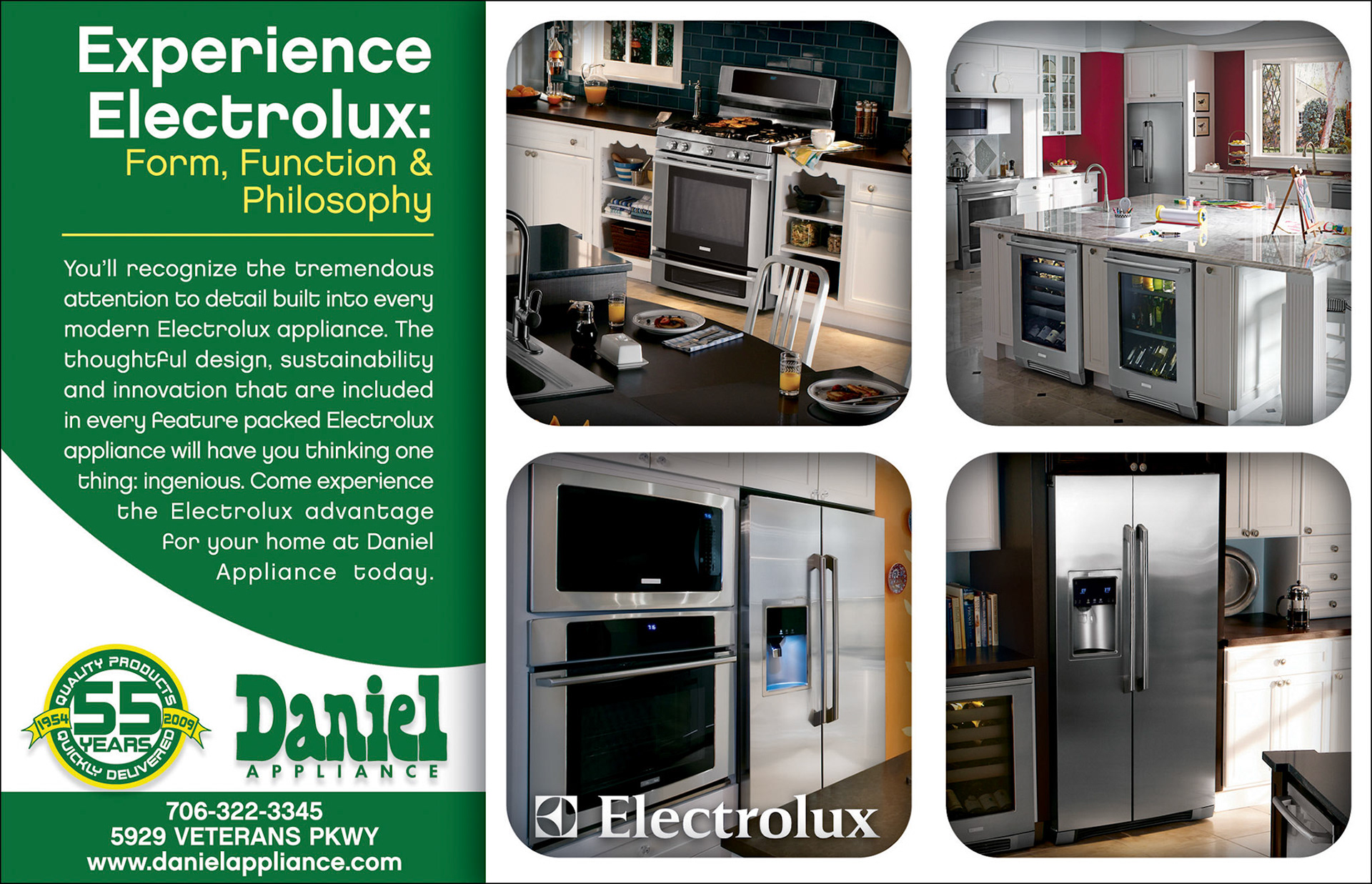Daniel Appliance magazine ad promoting their Electrolux line.