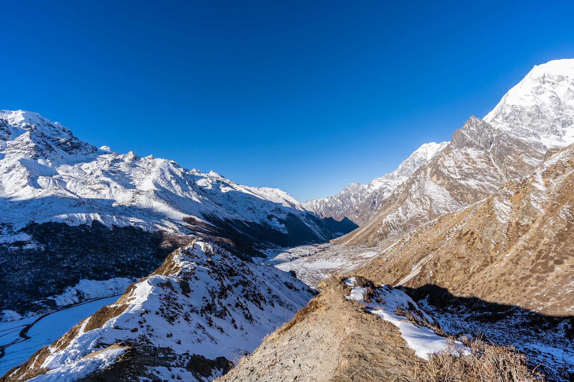 View of the Langtang Valley from Tserko Ri.