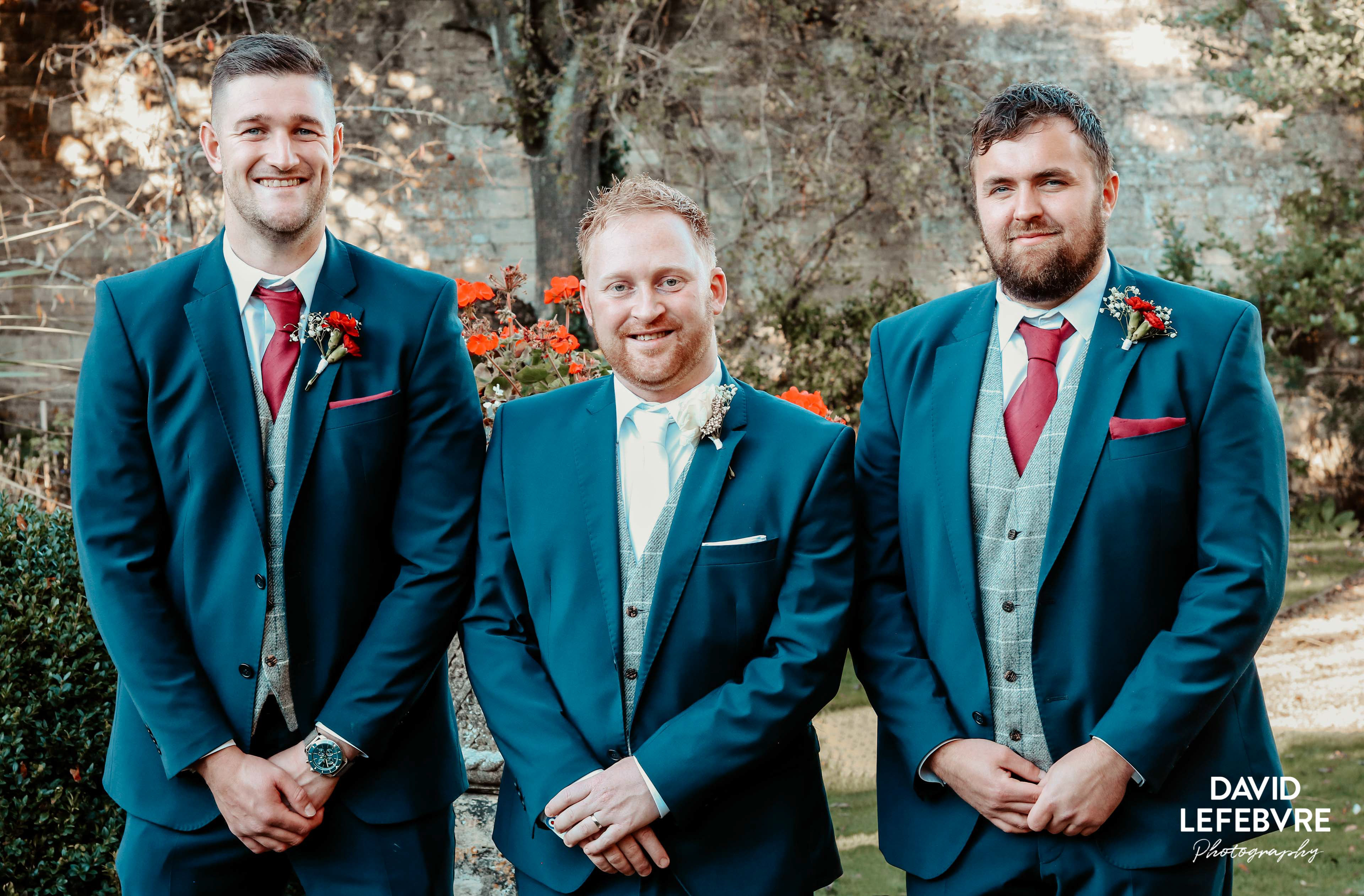 groom and best men at bay tree hotel wedding