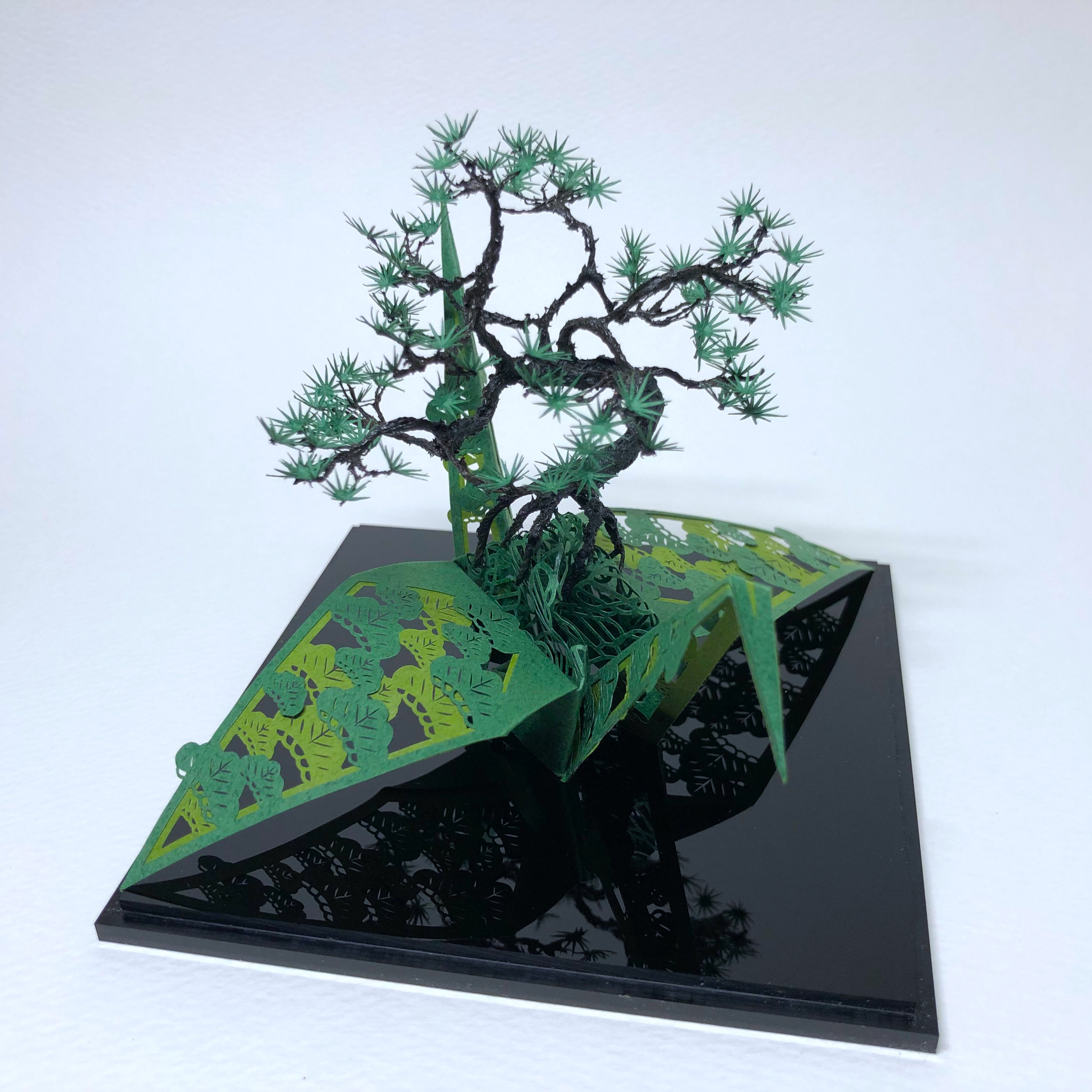 Naofumi Hama 3d Kirie Paper Cut Bonsai Origami 盆栽 折り鶴