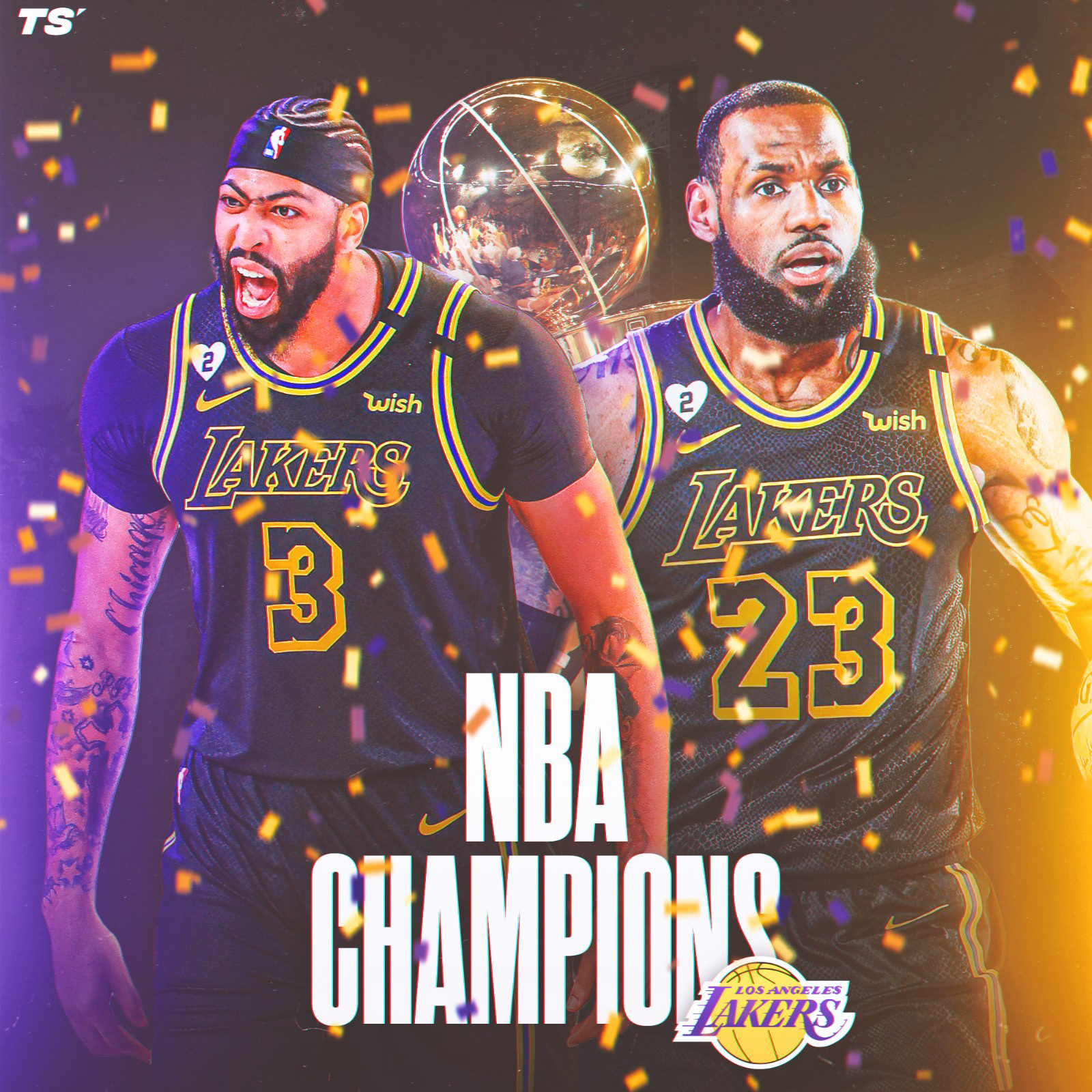 Graphic to celebrate NBA Championship win for LA Lakers