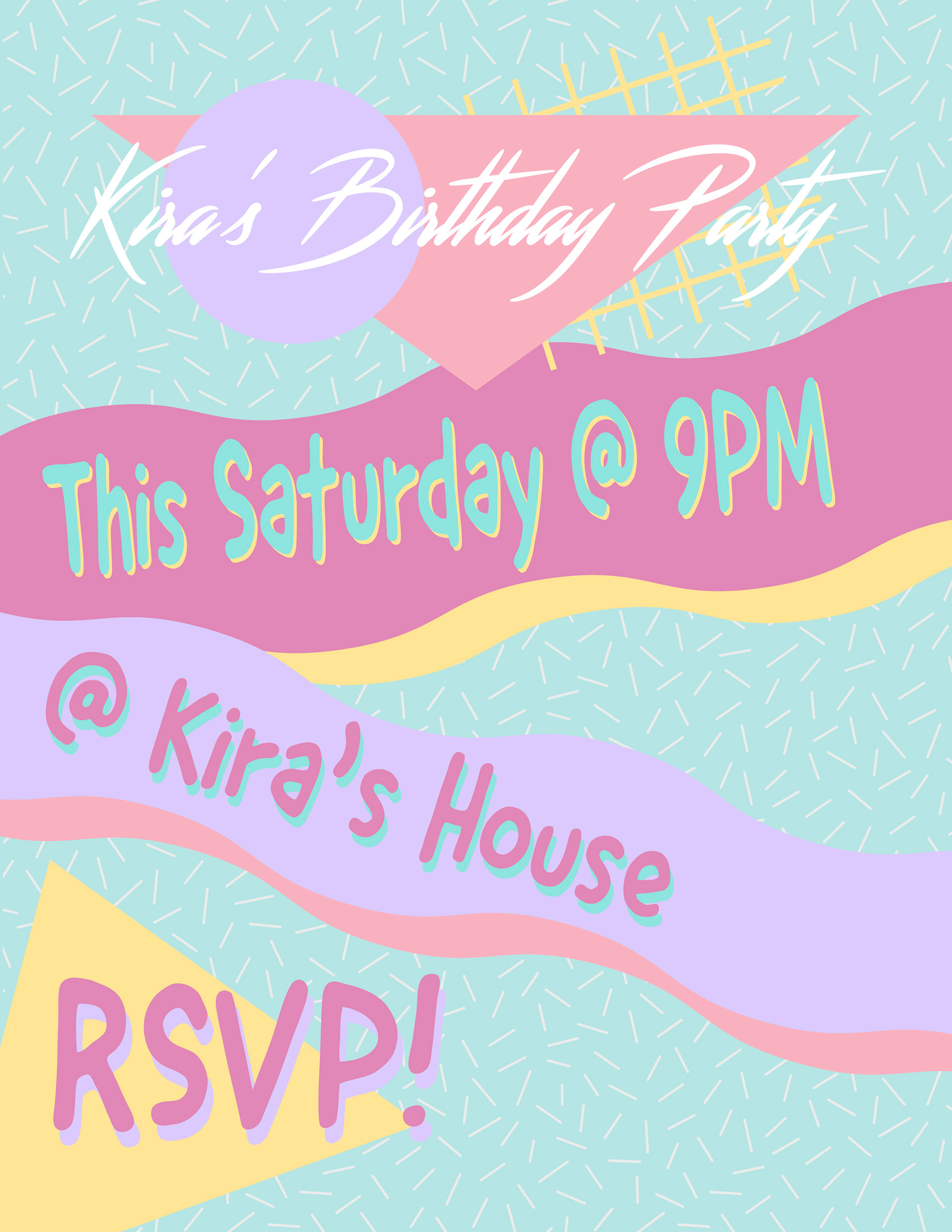Mommy Diaries - 90's Themed Birthday Invite