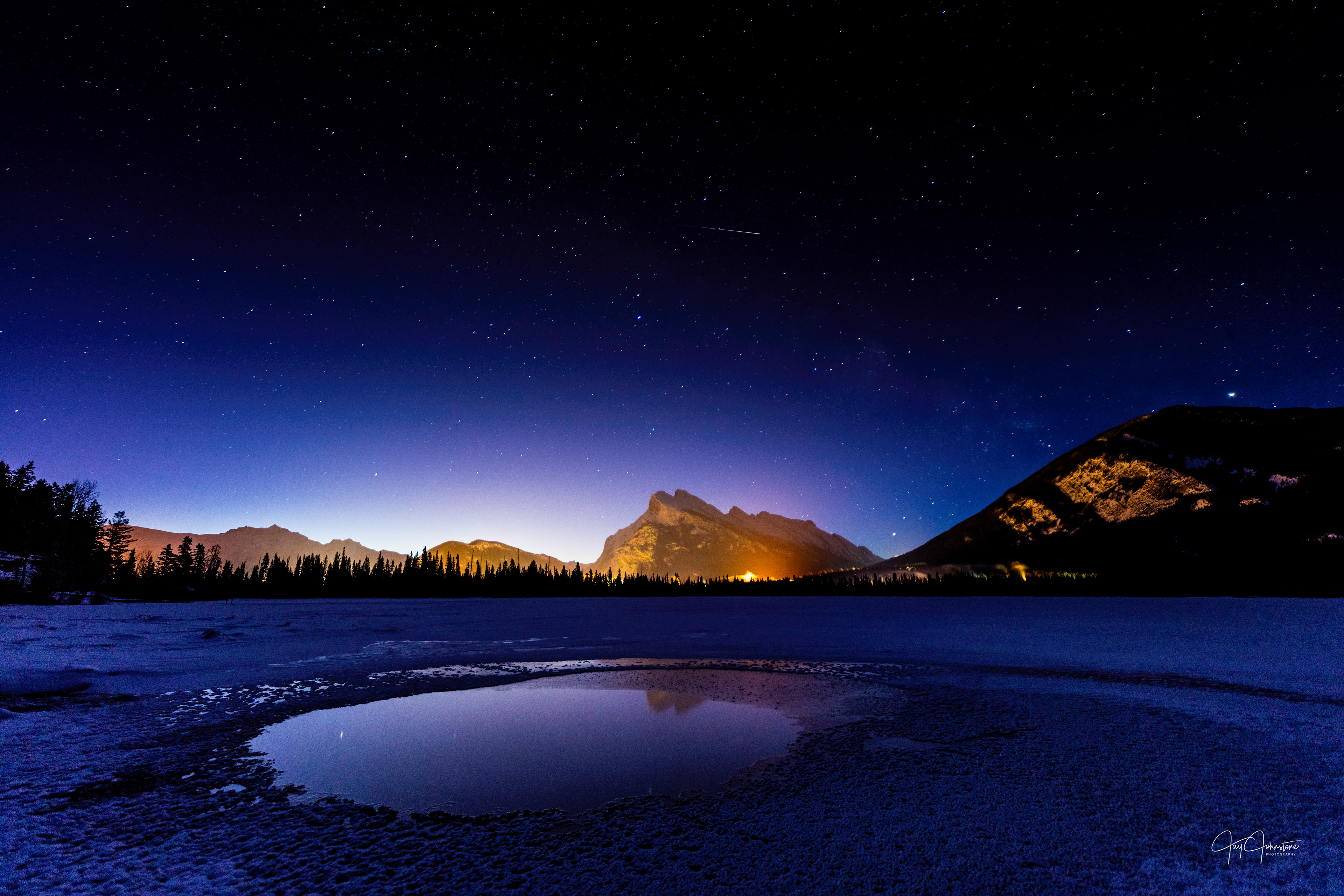 Vermillion Lakes at night