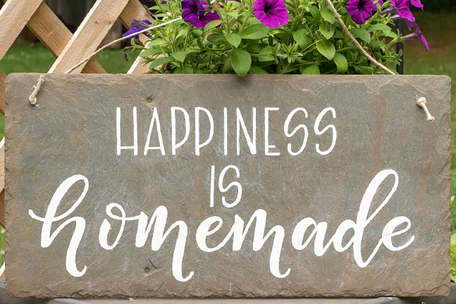 Hand Lettered Reclaimed Slate Roof Tile