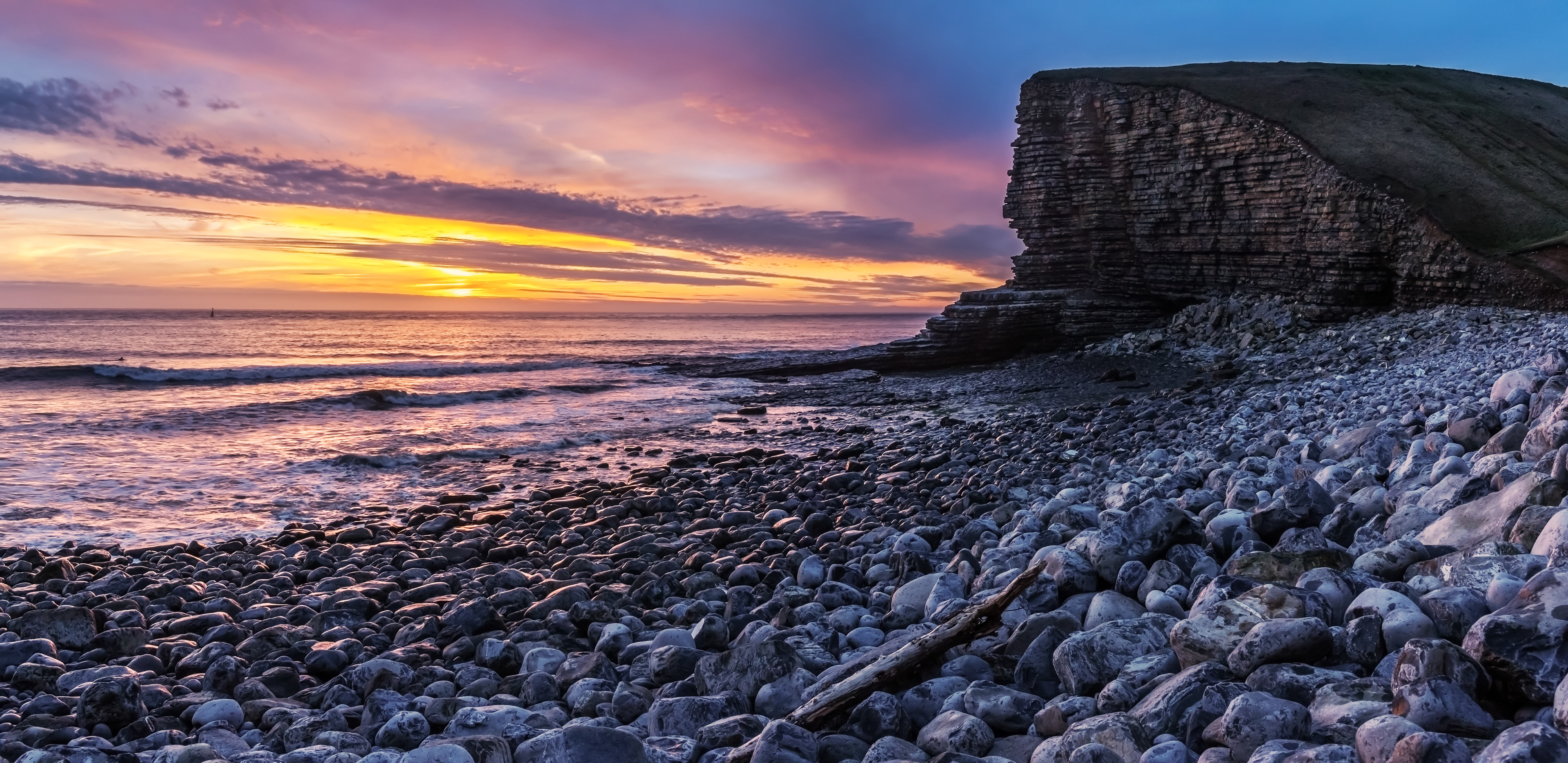 Nash Cliffs Sunset Panorama