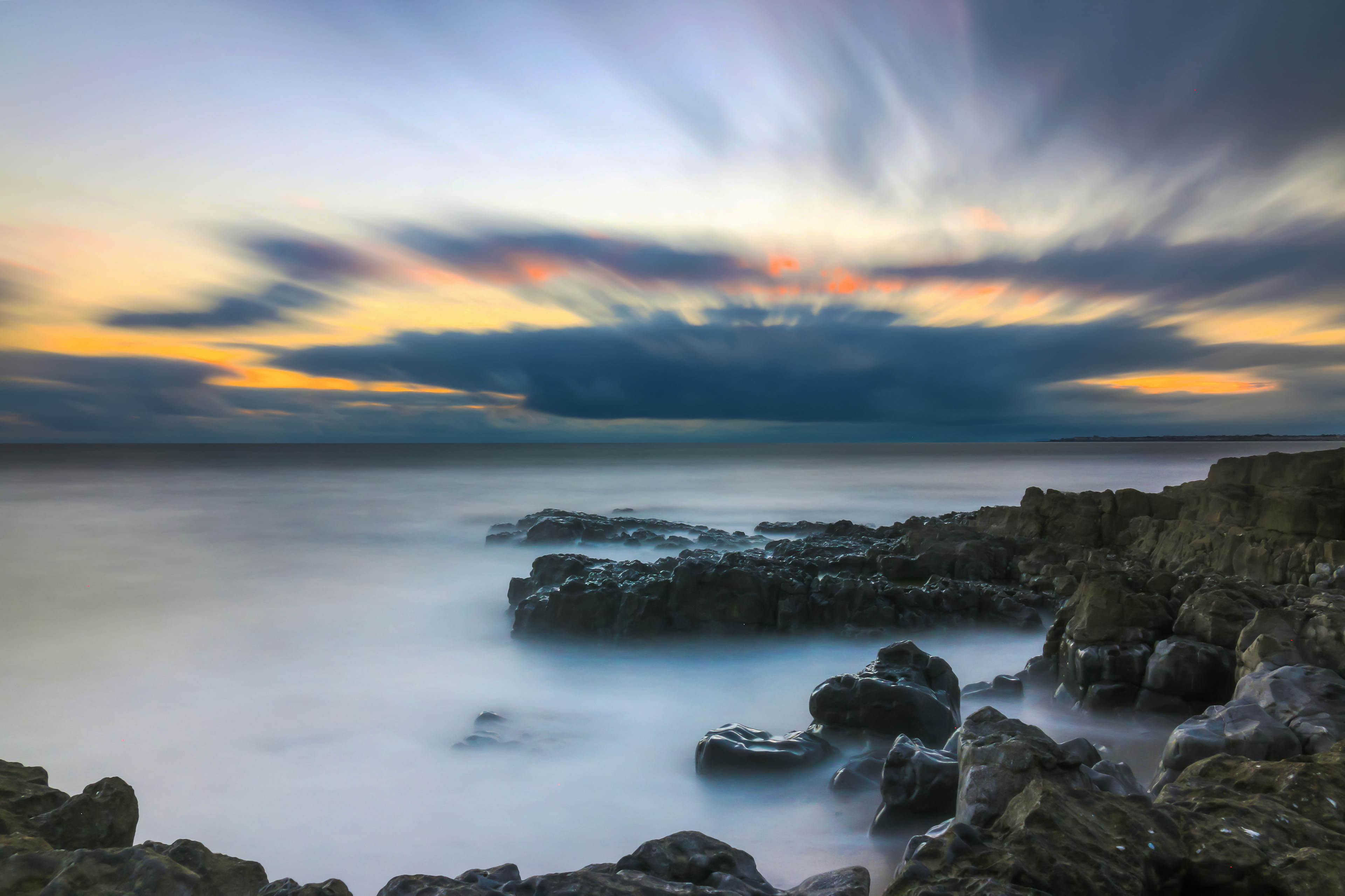 Ogmore Beach Long Exposure Sunset