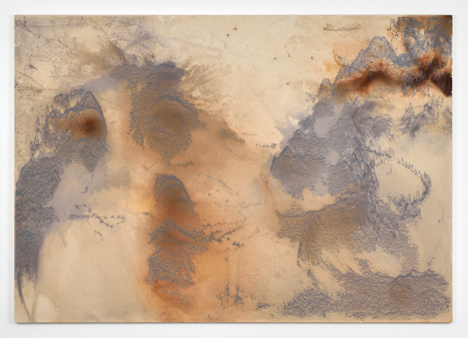Terraform, 2019, Pigment and Acrylic Polymer Resin on Canvas, 56 x 80 inches