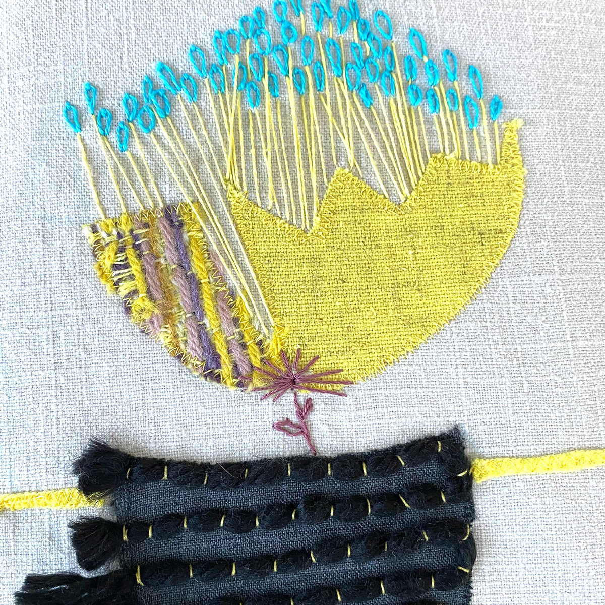 Flower embroidery detail