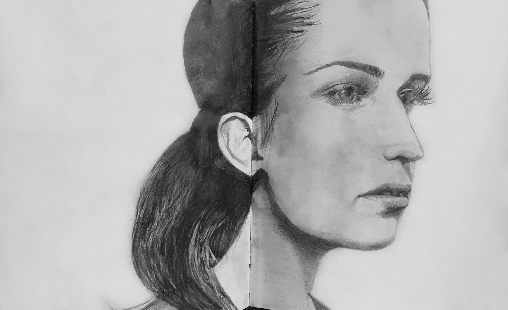 Alicia Vikander. 2017. Graphite on paper, 11 x 17"