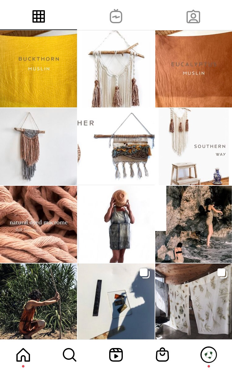 Organic Botanical Dyeing Brand Instagram Account