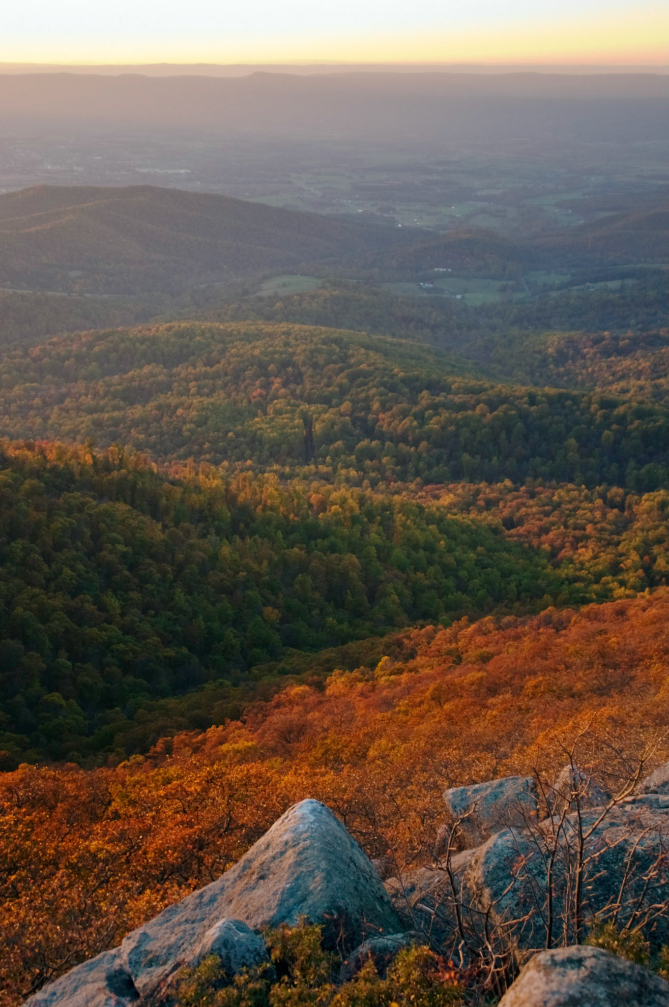 The view looking West from Mary's Rock in Shenandoah National Park.