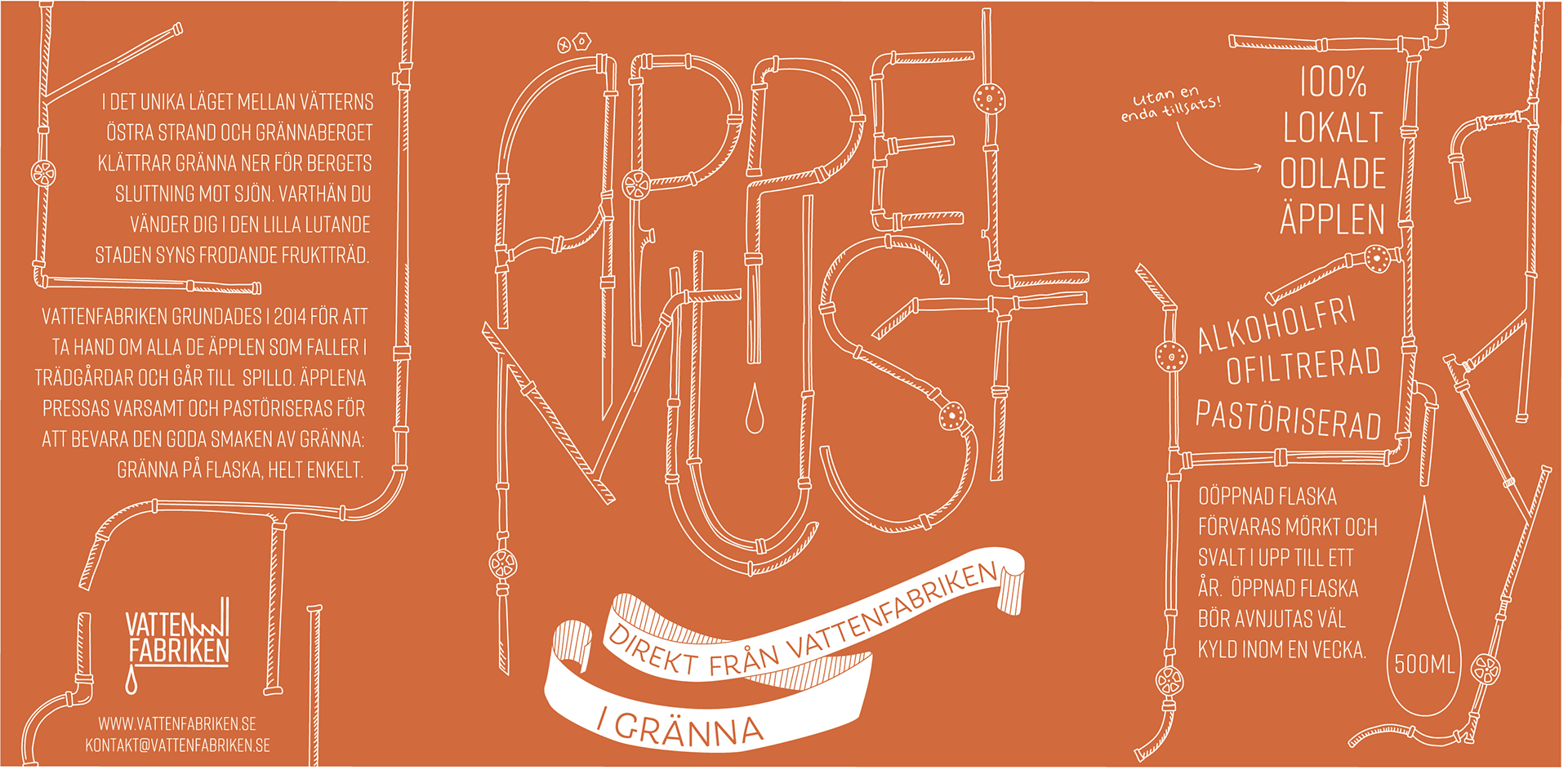 Bottle label for Äppelmust - apple cider