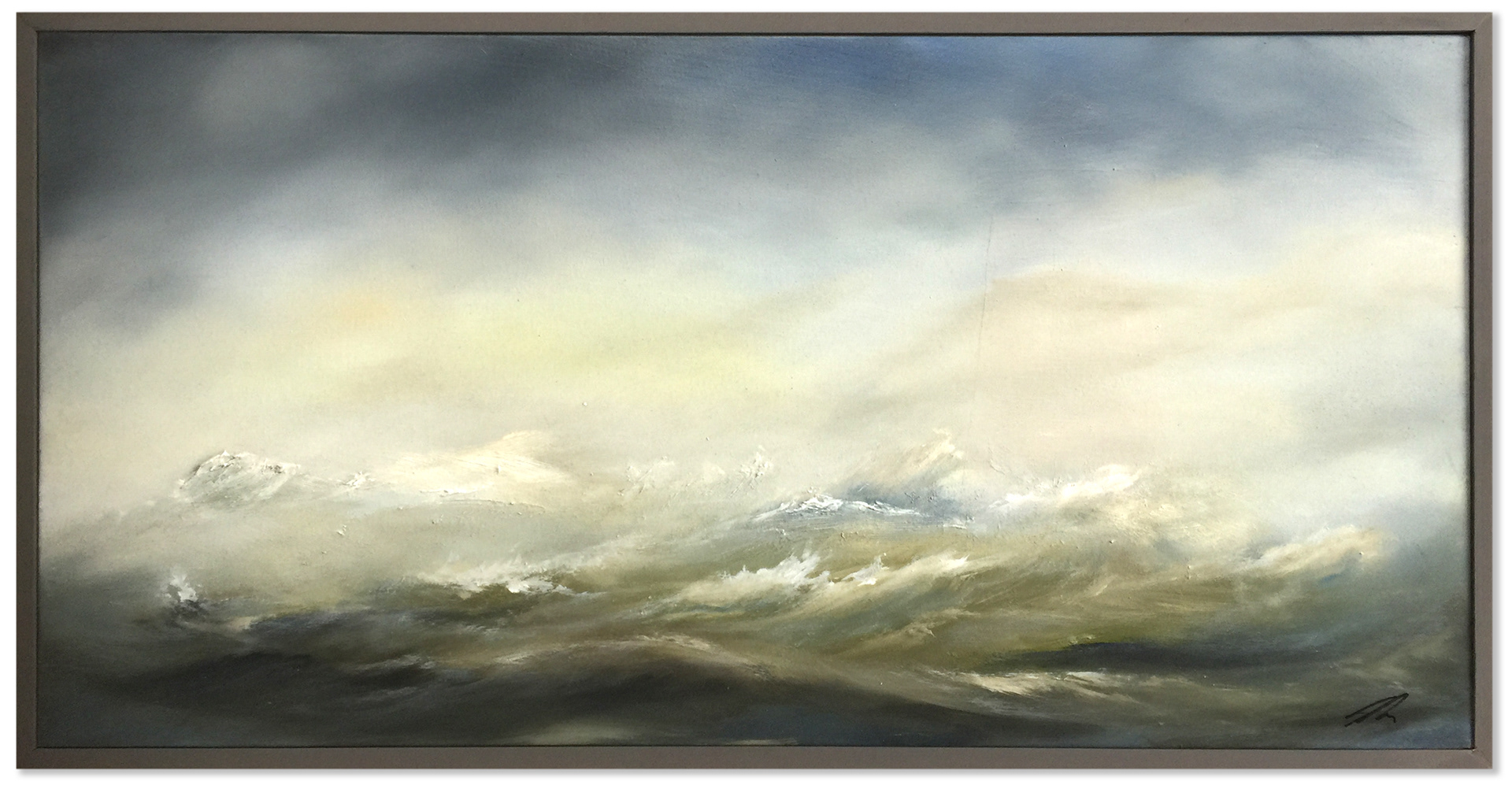Wild Sea. Original oil painting by James Rooney. 82.5x42.5cm