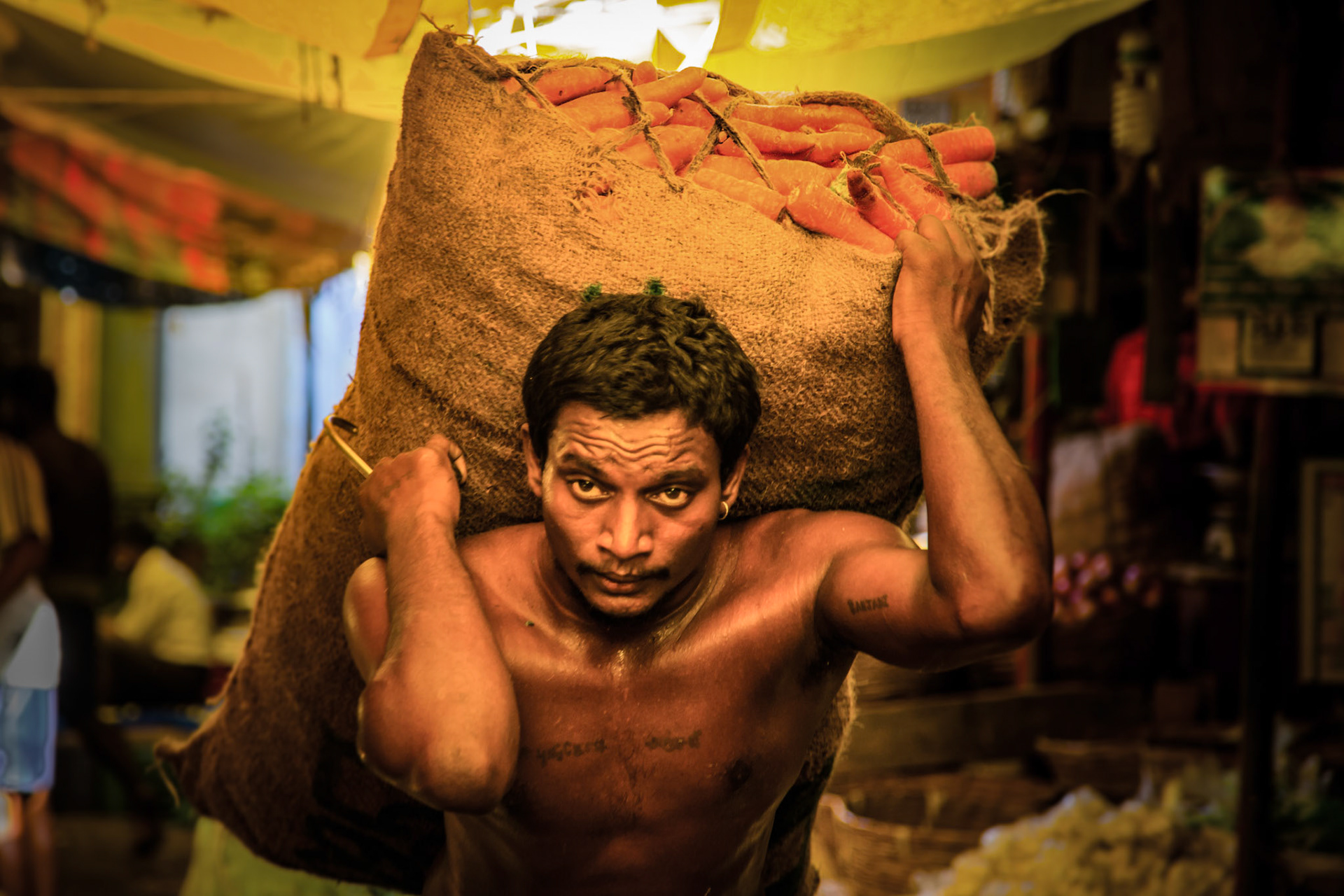 Vegetable vendor. Chennai, India.  