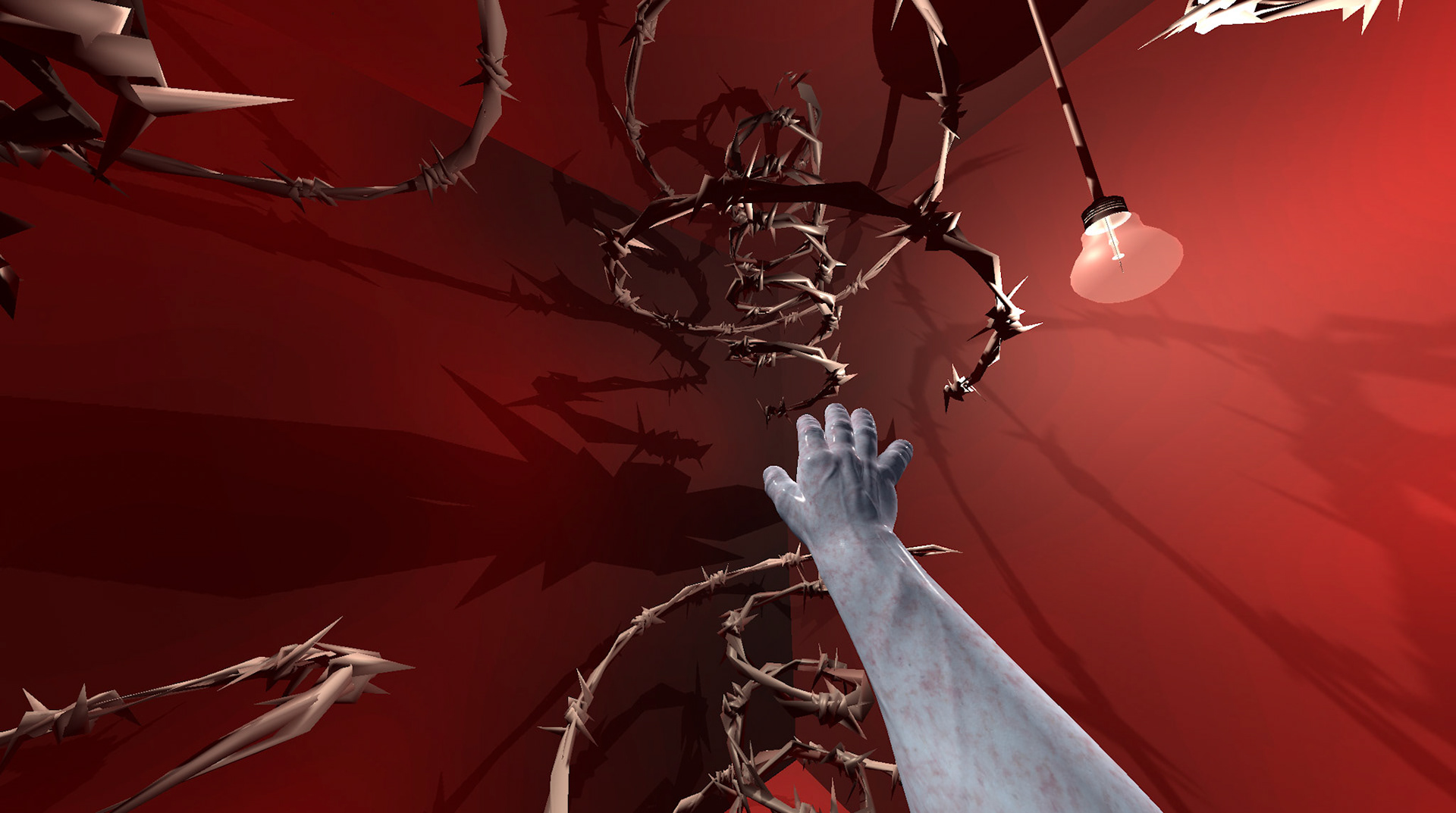 VR scene of a participant's hand, CRPS stimulation 2 (Image credit: Dr Andrew Burrell)