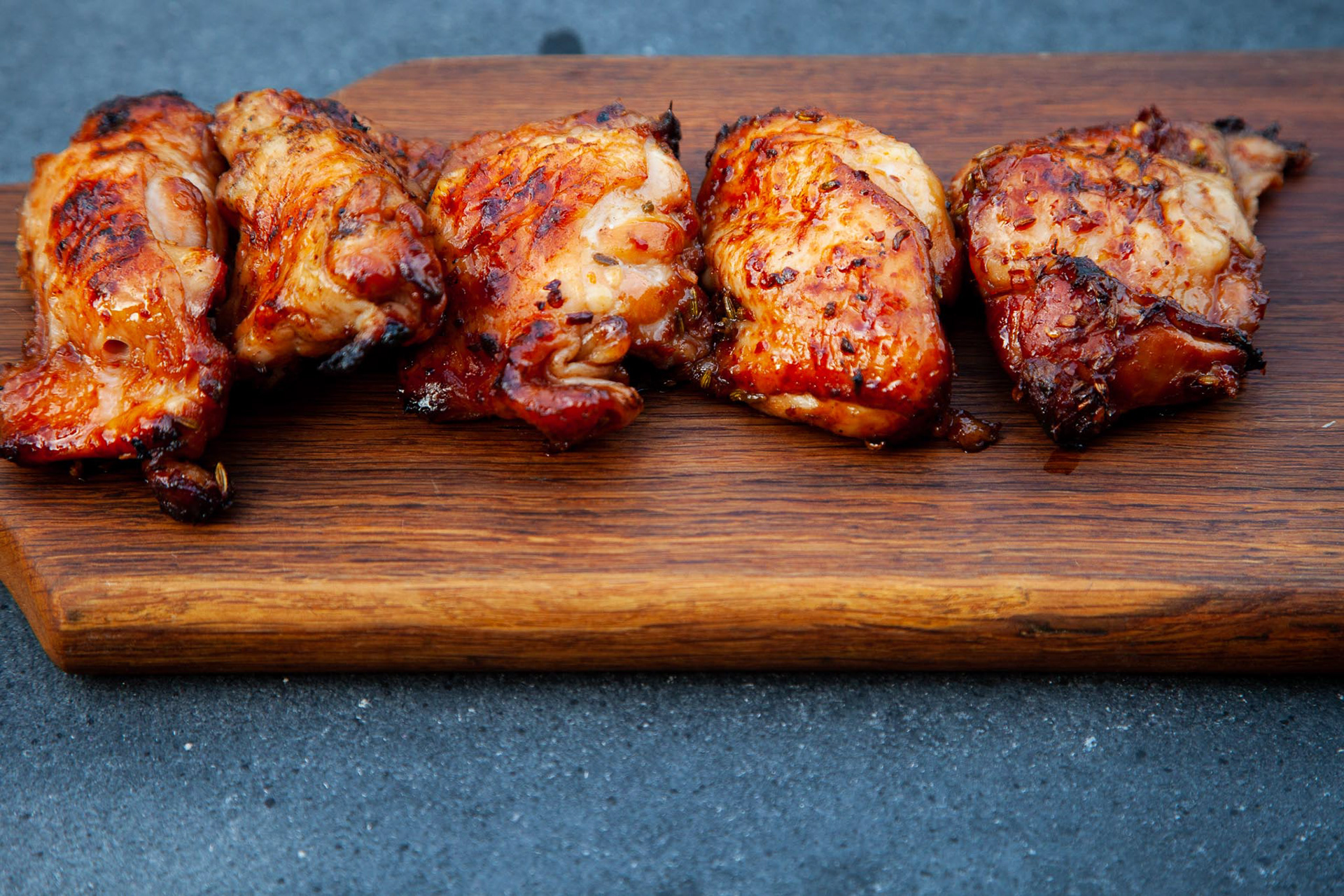 Outdoor Cooking Sesame hoisin Korean BBQ chicken thighs