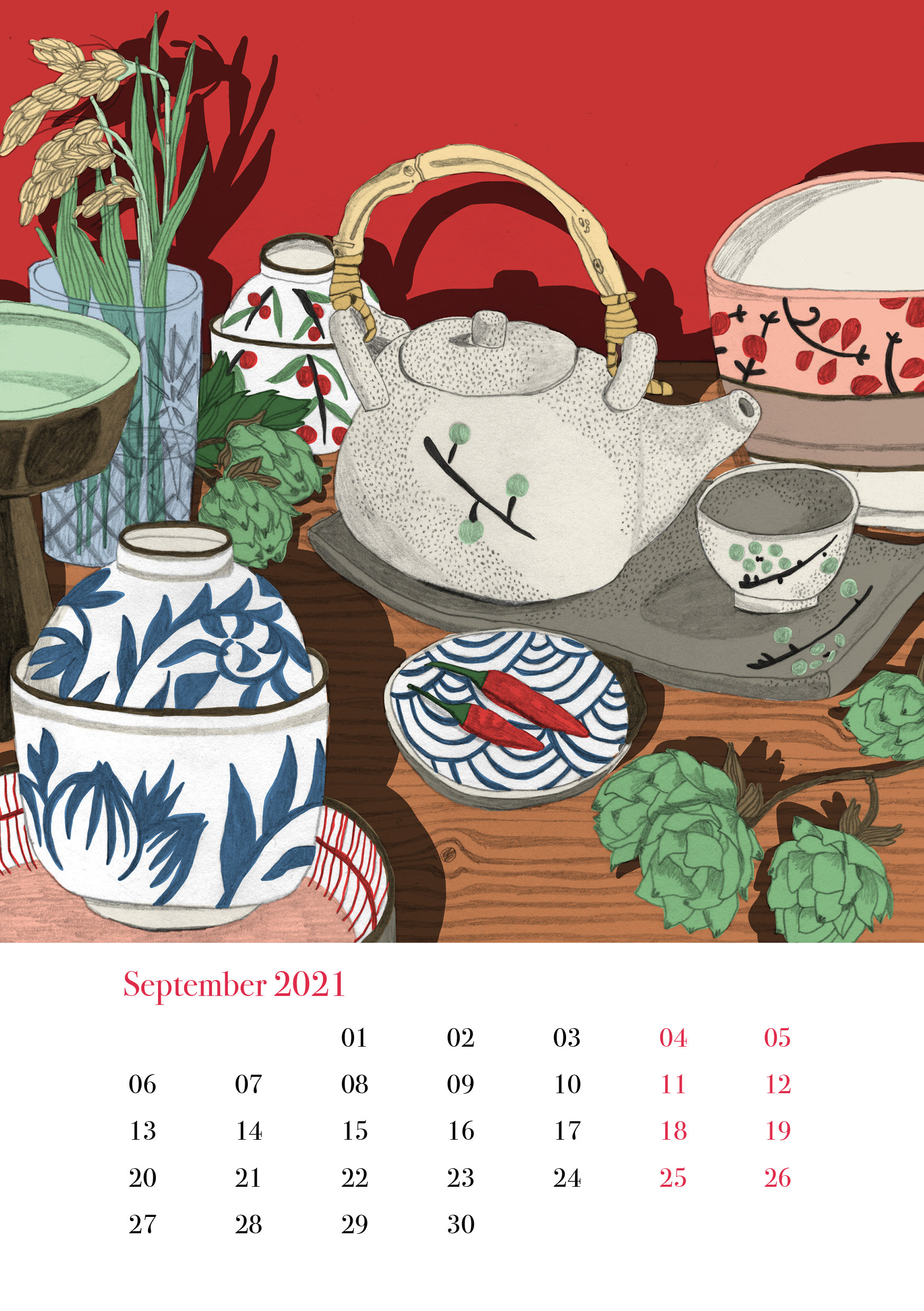 Still life calendar 2021, september, 2020