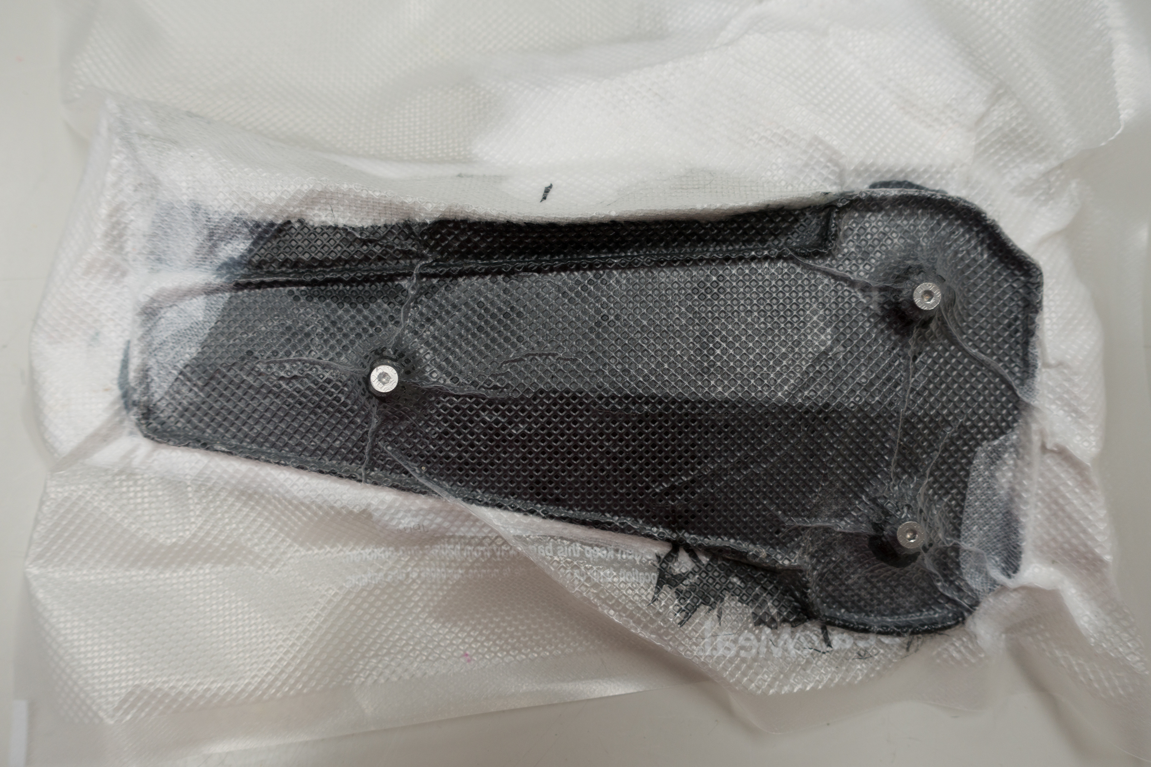 Printed mold, inserts, and CF/Flax matrix in a FoodSaver vacuum bag
