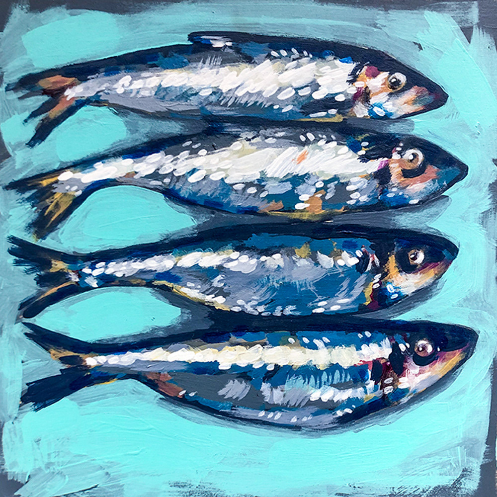 Sardines 1 - 12" x 12" ($175)
