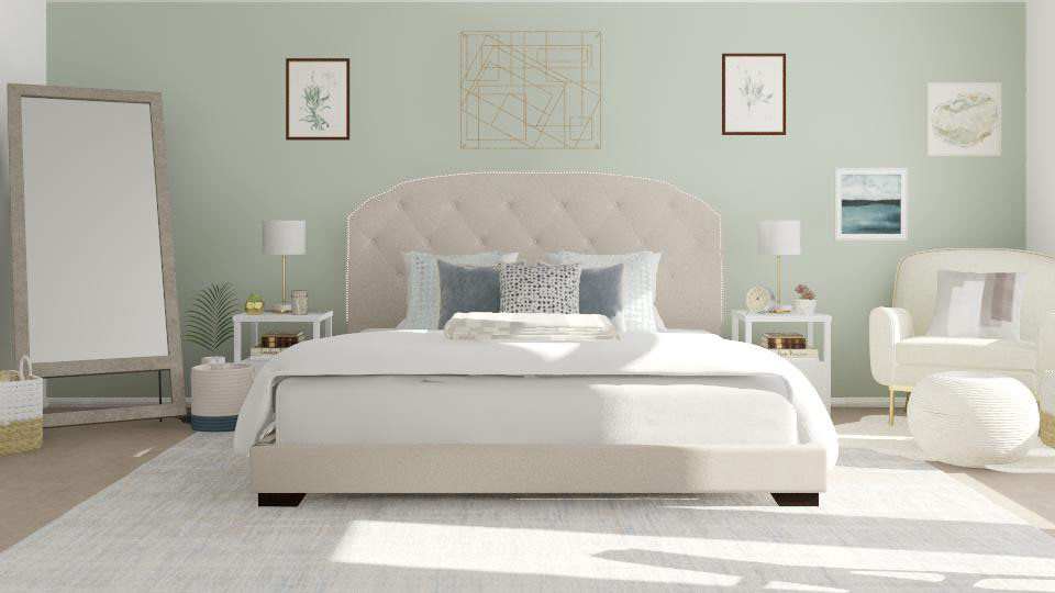 pics Sage Green Accent Wall transitional master bedroom