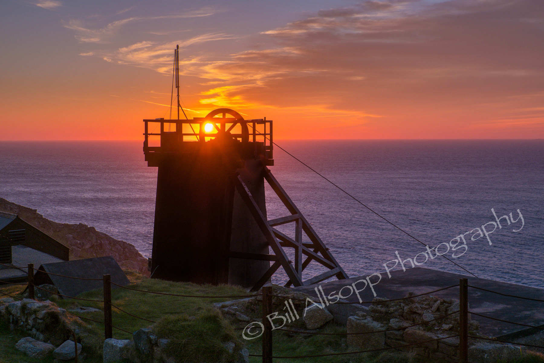 Sunset at Levant mine.