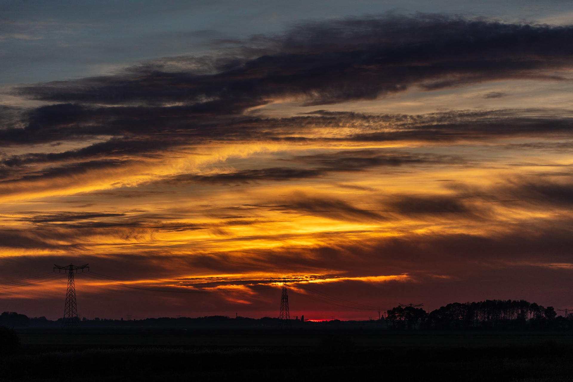 Sunset on a cloudy day