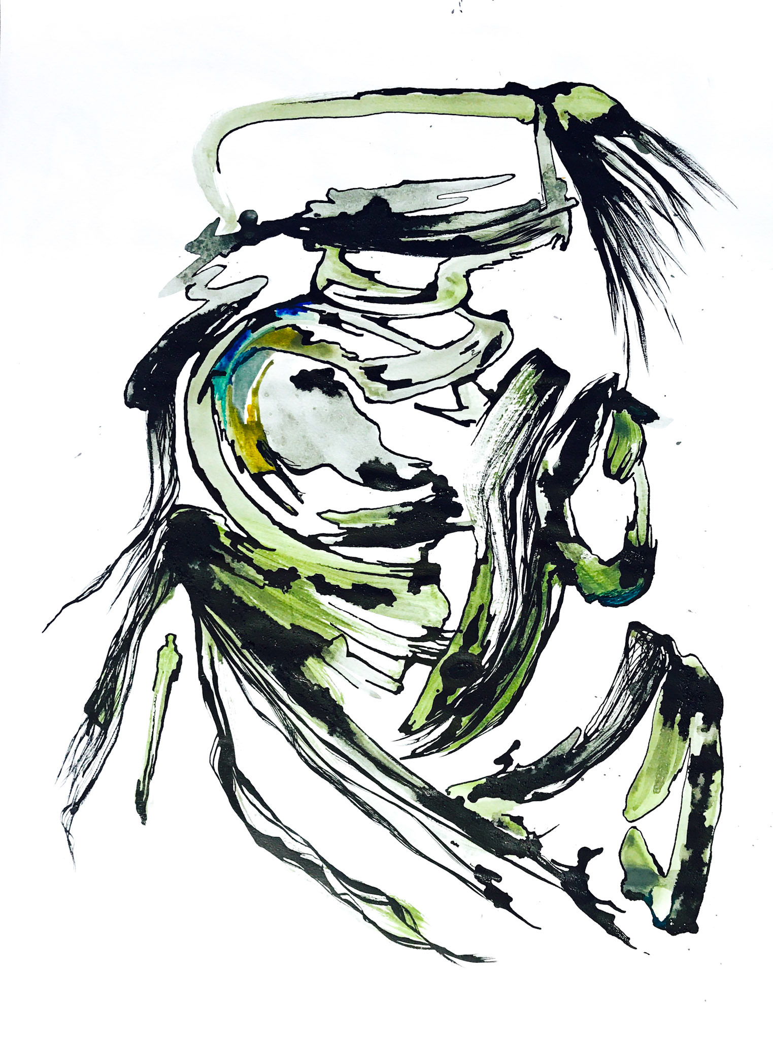 Stone's eye | 19 x 24" | Sumi ink and watercolor on fine paper.