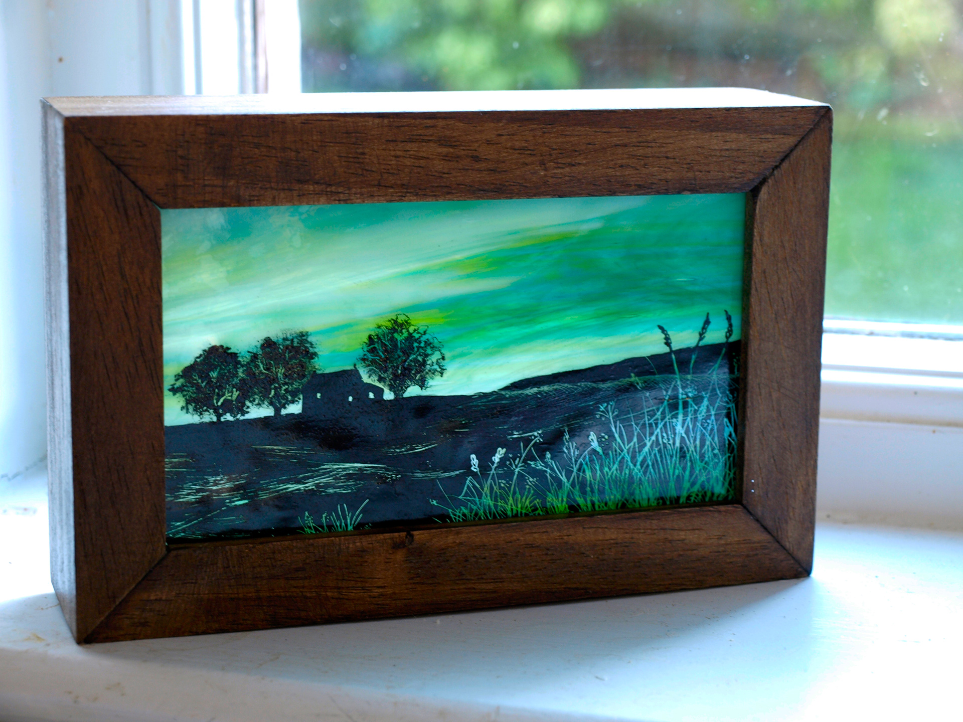 Northern Light Stained Glass Art Block