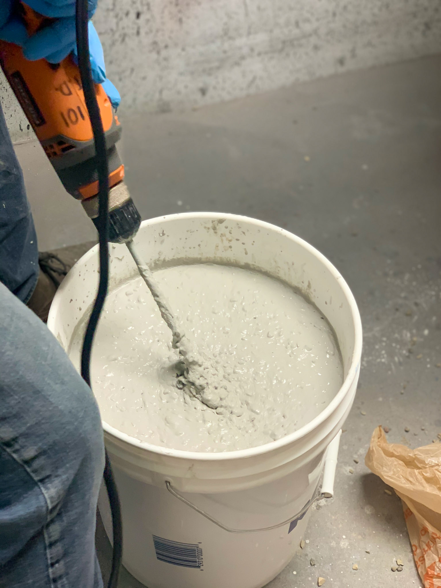Mixing concrete