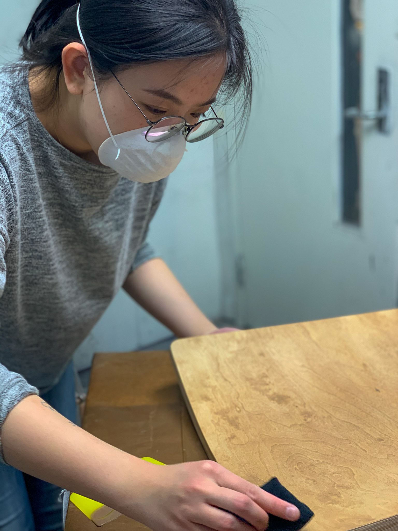 Applying wood stain