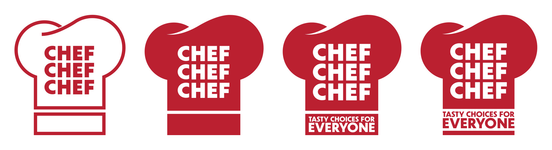 Evolution of the Chef Chef Chef final brand logo.